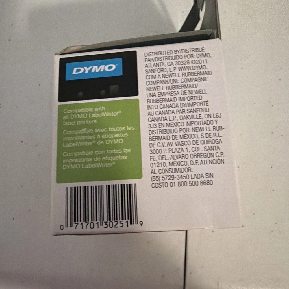 DYMO LabelWriter Address Labels 1 1/8 x 3 1/2 White 2 Rolls/130 Each. 30251